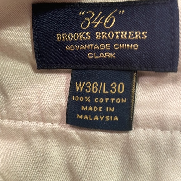 Brooks Brothers 346 Advanced Chino Clark Men’s Pants W36/L30 - Picture 4 of 5